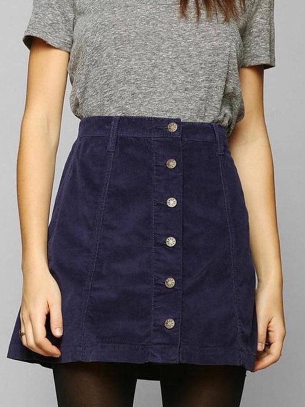 Urban Outfitters Navy Mini Skirt with Button Up Front Size XS